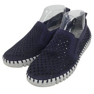 Ilse Jacobsen Tulip Slip On Blue Perforated Comfort Shoes Size 38 US 8 Comfort